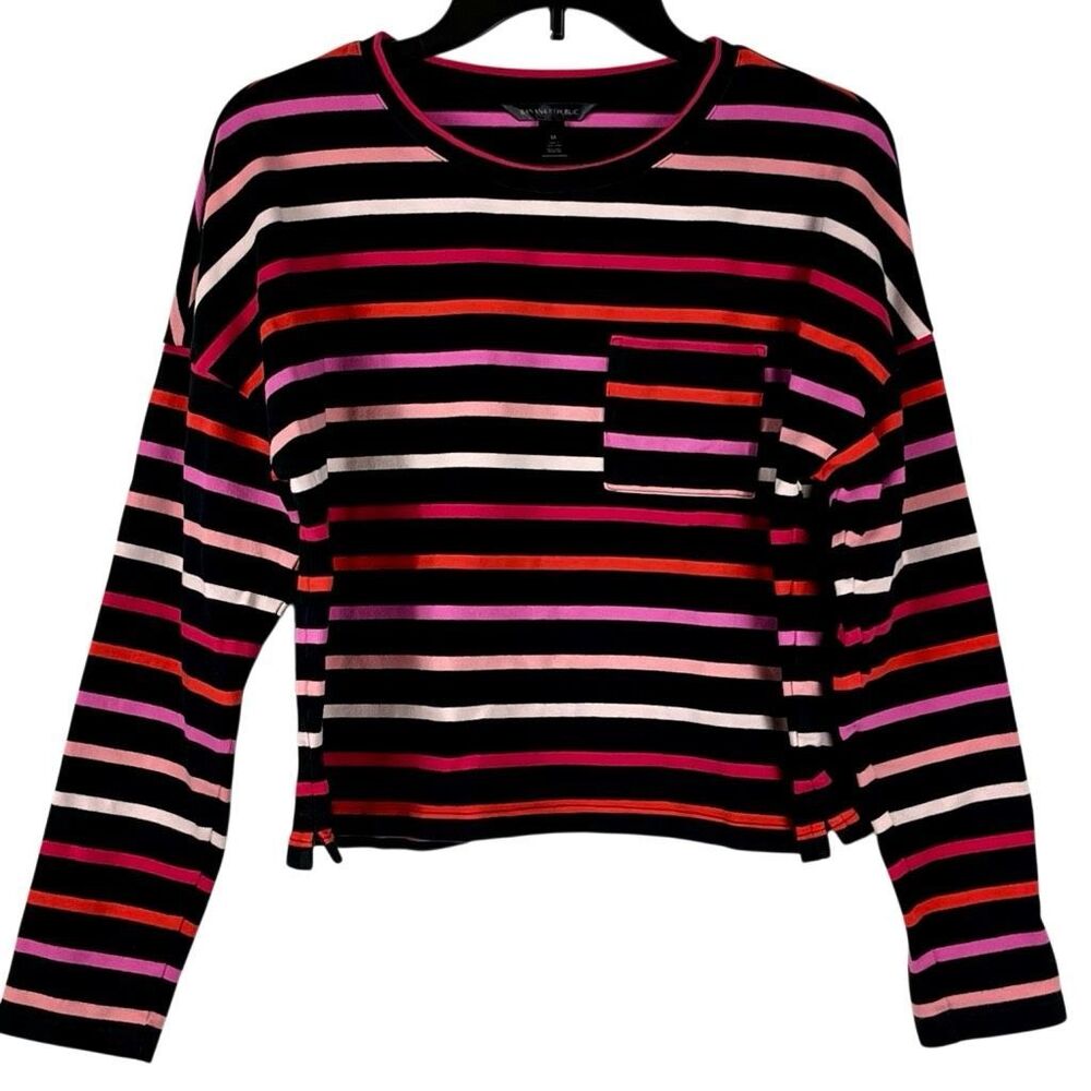 Banana Republic Boxy Stripe Cropped T-Shirt Medium